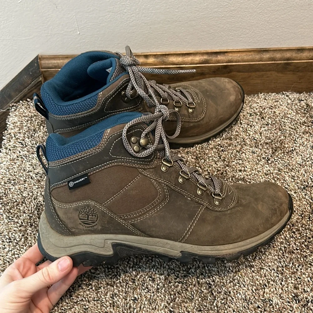 Timberland Mt. Maddsen Mid Waterproof Hiking Boots in blue/gray